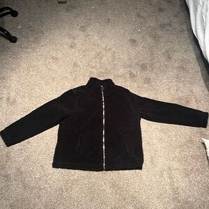 Fuzzy black zip down